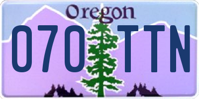 OR license plate 070TTN