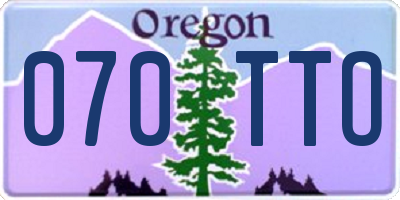 OR license plate 070TTO
