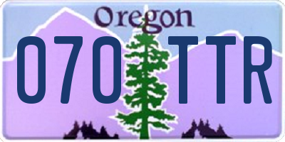 OR license plate 070TTR
