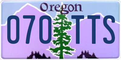 OR license plate 070TTS