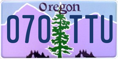 OR license plate 070TTU