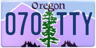OR license plate 070TTY