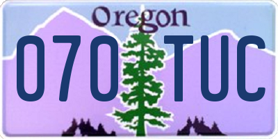 OR license plate 070TUC