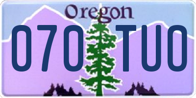 OR license plate 070TUO