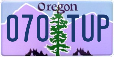 OR license plate 070TUP