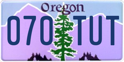 OR license plate 070TUT