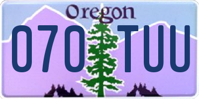 OR license plate 070TUU