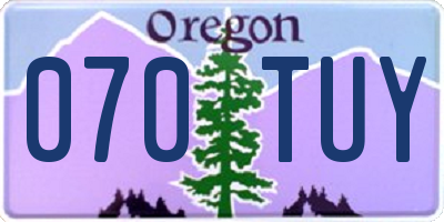OR license plate 070TUY