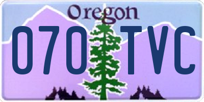 OR license plate 070TVC