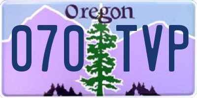 OR license plate 070TVP