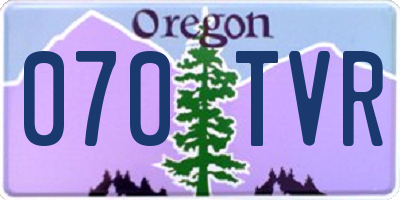 OR license plate 070TVR