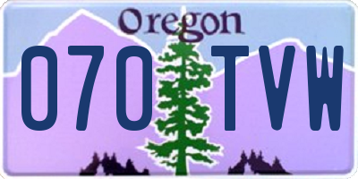 OR license plate 070TVW