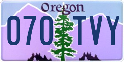 OR license plate 070TVY