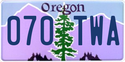 OR license plate 070TWA