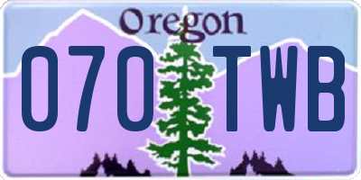 OR license plate 070TWB