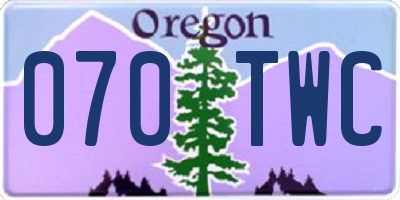 OR license plate 070TWC