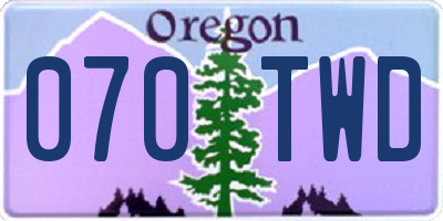 OR license plate 070TWD