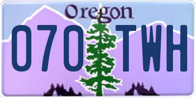 OR license plate 070TWH