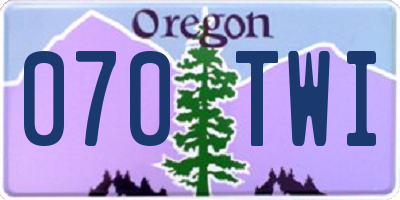 OR license plate 070TWI