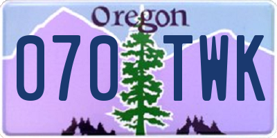 OR license plate 070TWK