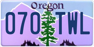 OR license plate 070TWL