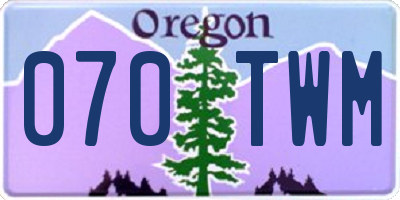 OR license plate 070TWM