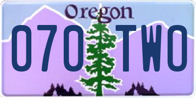 OR license plate 070TWO