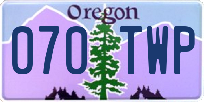 OR license plate 070TWP