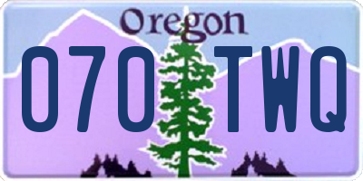 OR license plate 070TWQ