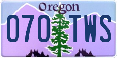 OR license plate 070TWS