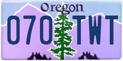 OR license plate 070TWT