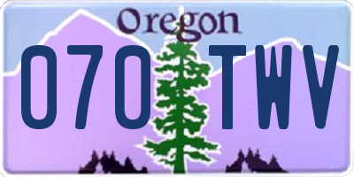 OR license plate 070TWV