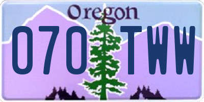 OR license plate 070TWW
