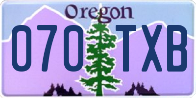 OR license plate 070TXB