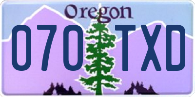 OR license plate 070TXD