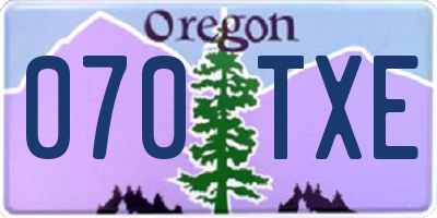OR license plate 070TXE