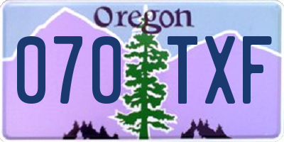 OR license plate 070TXF