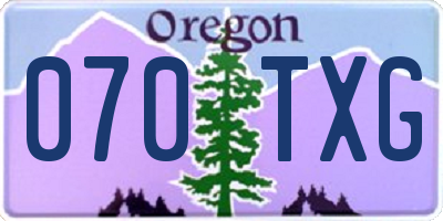 OR license plate 070TXG