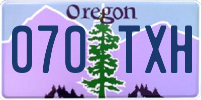 OR license plate 070TXH