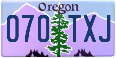 OR license plate 070TXJ
