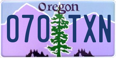 OR license plate 070TXN