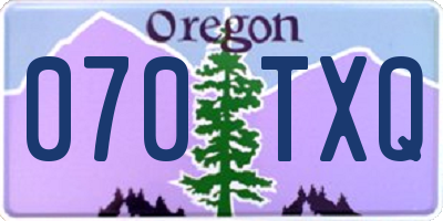 OR license plate 070TXQ