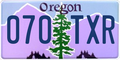 OR license plate 070TXR