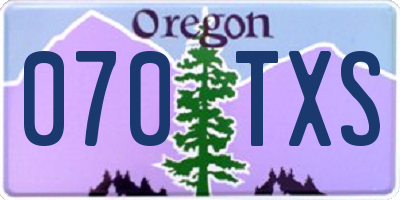 OR license plate 070TXS