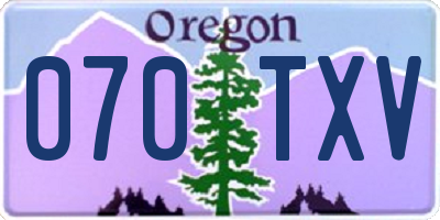 OR license plate 070TXV