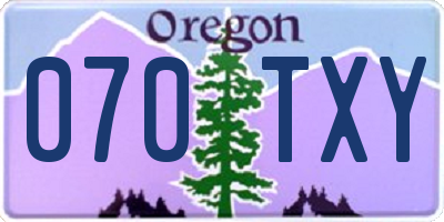OR license plate 070TXY