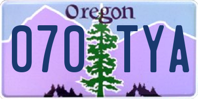 OR license plate 070TYA
