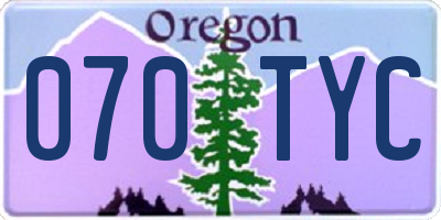 OR license plate 070TYC