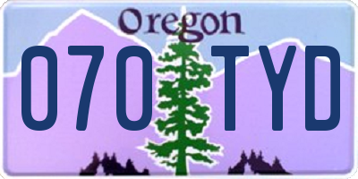 OR license plate 070TYD