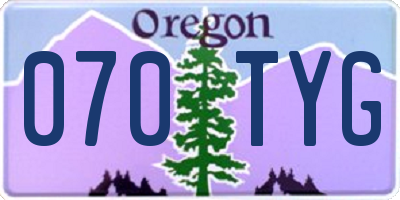 OR license plate 070TYG